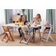 KINDERKRAFT - Krzesło do jadalni dla dzieci ENOCK z poduszkami szaro-białymi