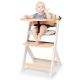 KINDERKRAFT - Krzesło do jadalni dla dzieci ENOCK z poduszkami szaro-białymi