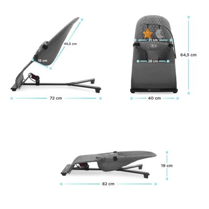 KINDERKRAFT - Leżaczek dziecięcy MIMI RÓŻOWY