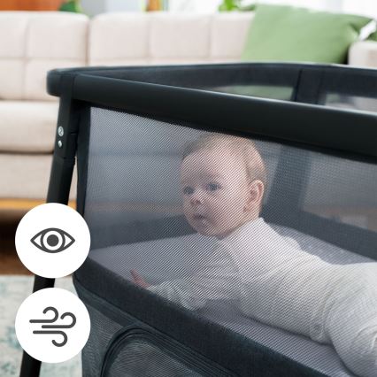 KINDERKRAFT - Łóżeczko turystyczne 4w1 SOFI PLUS ciemnoszare