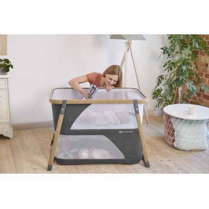KINDERKRAFT - Łóżeczko turystyczne 4w1 SOFI szary