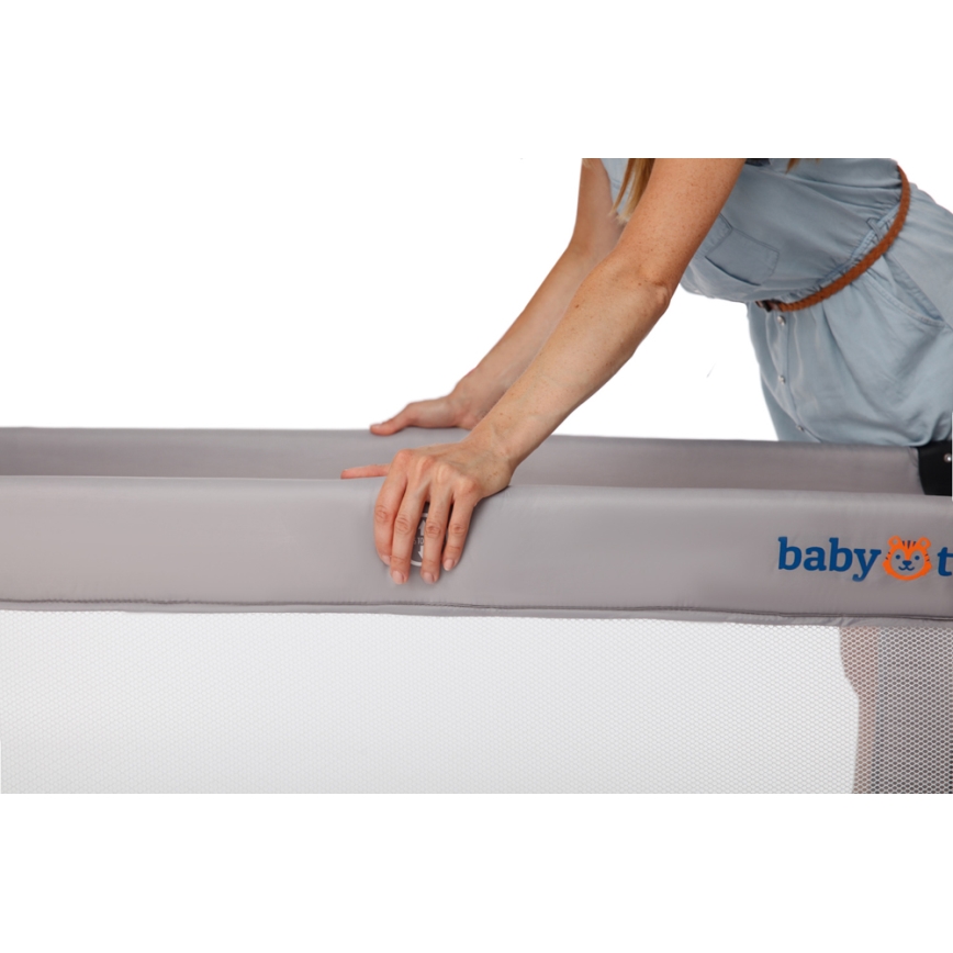 KINDERKRAFT - Łóżeczko turystyczne Baby Tiger VIKI szare
