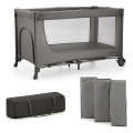 KINDERKRAFT - Łóżeczko turystyczne JOY 2 szary