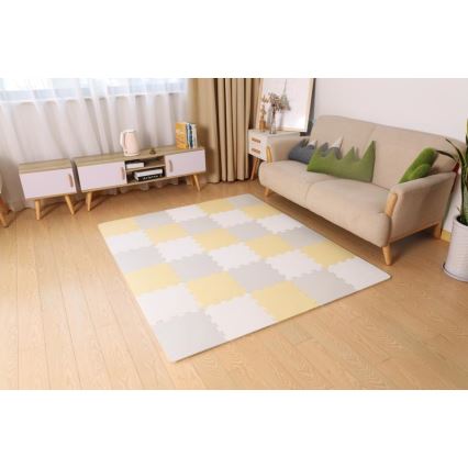 KINDERKRAFT - Piankowe puzzle LUNO 30 szt. szary/żółty