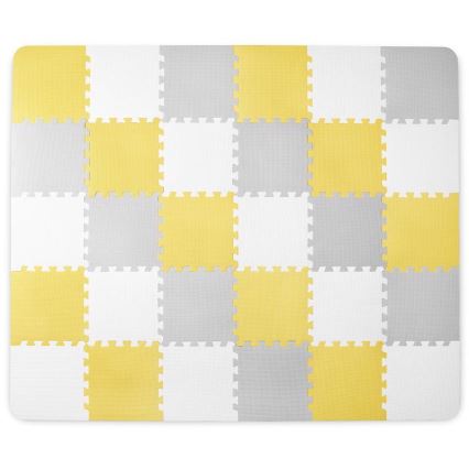 KINDERKRAFT - Piankowe puzzle LUNO 30 szt. szary/żółty