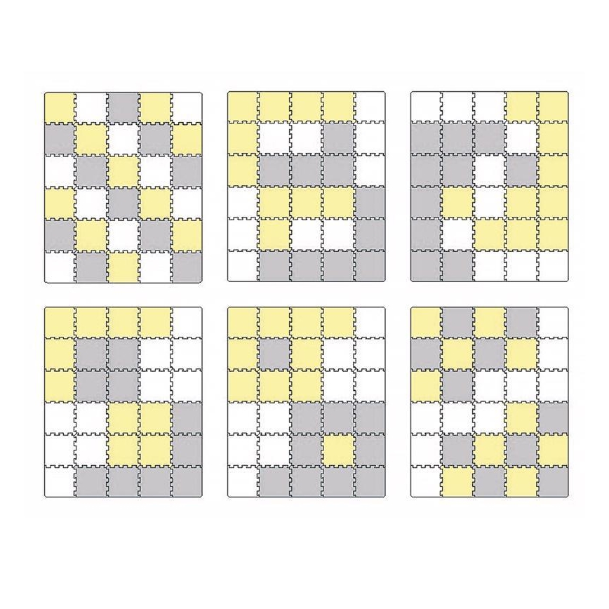 KINDERKRAFT - Piankowe puzzle LUNO 30 szt. szary/żółty