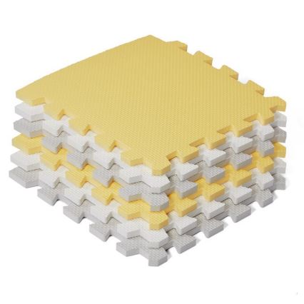 KINDERKRAFT - Piankowe puzzle LUNO 30 szt. szary/żółty
