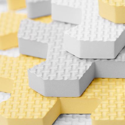 KINDERKRAFT - Piankowe puzzle LUNO 30 szt. szary/żółty