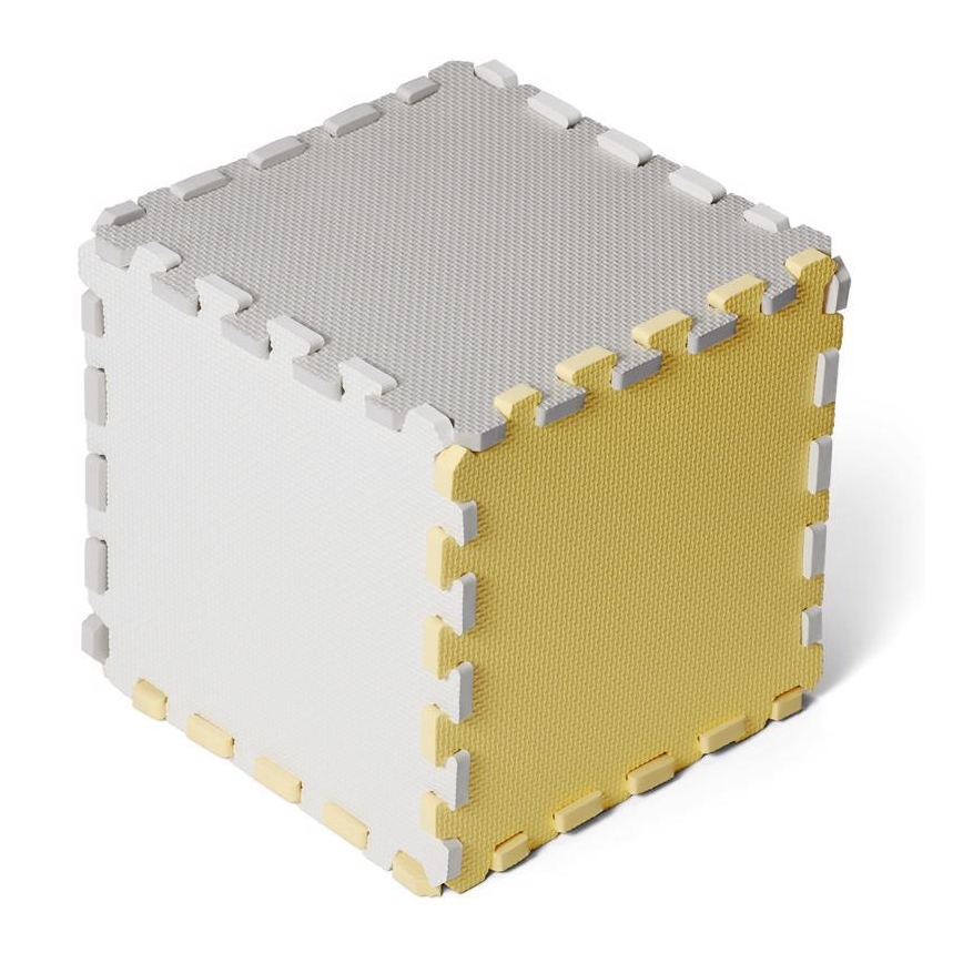 KINDERKRAFT - Piankowe puzzle LUNO 30 szt. szary/żółty