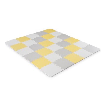 KINDERKRAFT - Piankowe puzzle LUNO 30 szt. szary/żółty