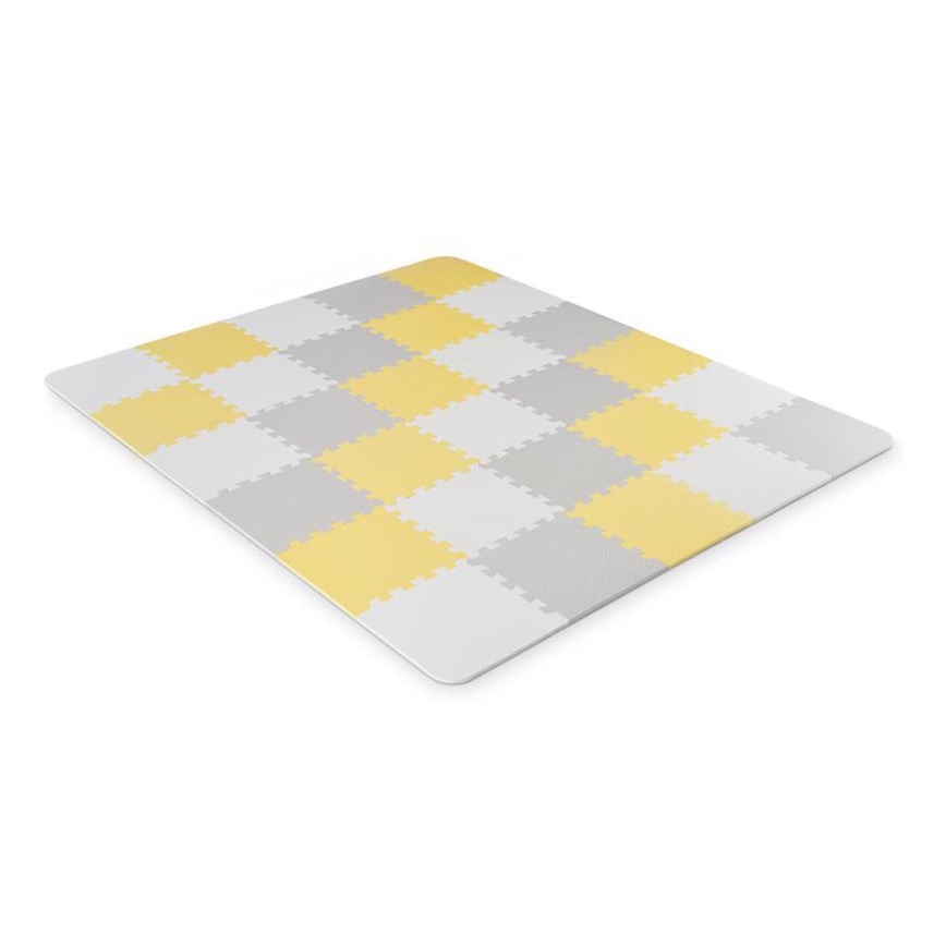 KINDERKRAFT - Piankowe puzzle LUNO 30 szt. szary/żółty