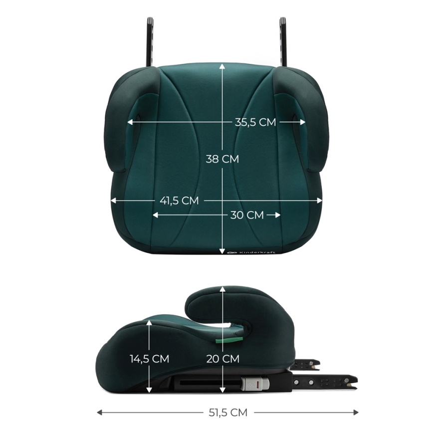 KINDERKRAFT - Poduszka na siedzenie samochodowe I-BOOST i-Size 135-150 cm zielony