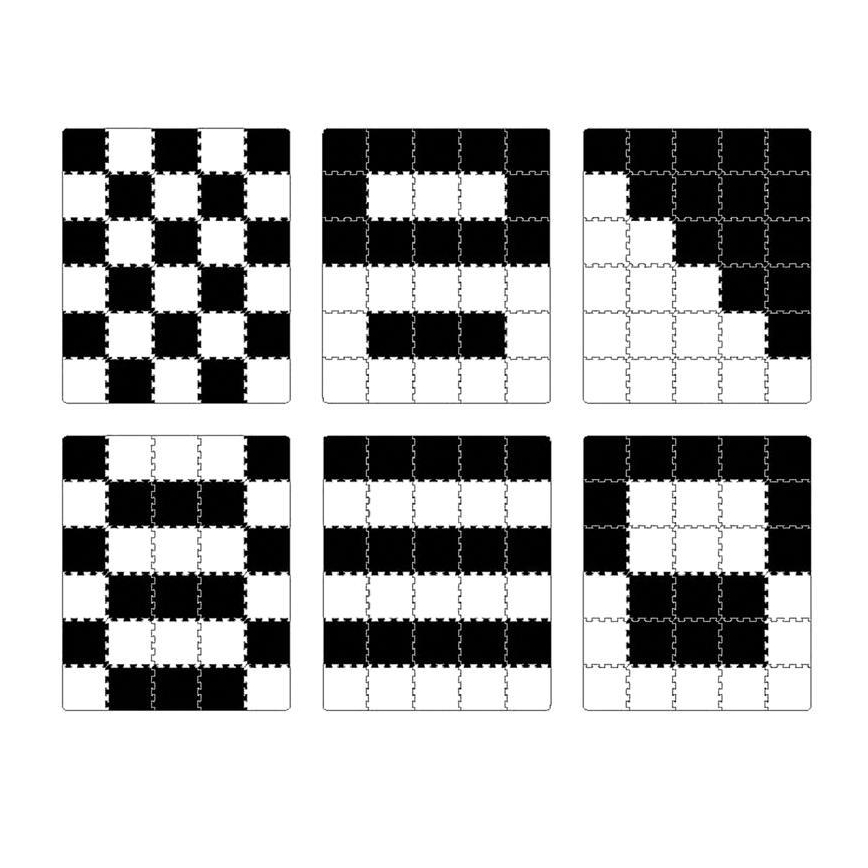 KINDERKRAFT - Puzzle piankowe LUNO 30 szt. czarne/białe
