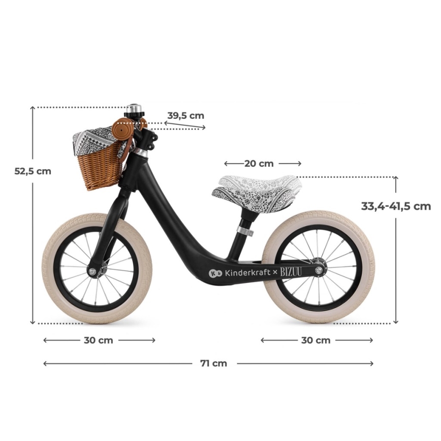 KINDERKRAFT - Rowerek biegowy RAPID 2 Lunar Black Bizuu