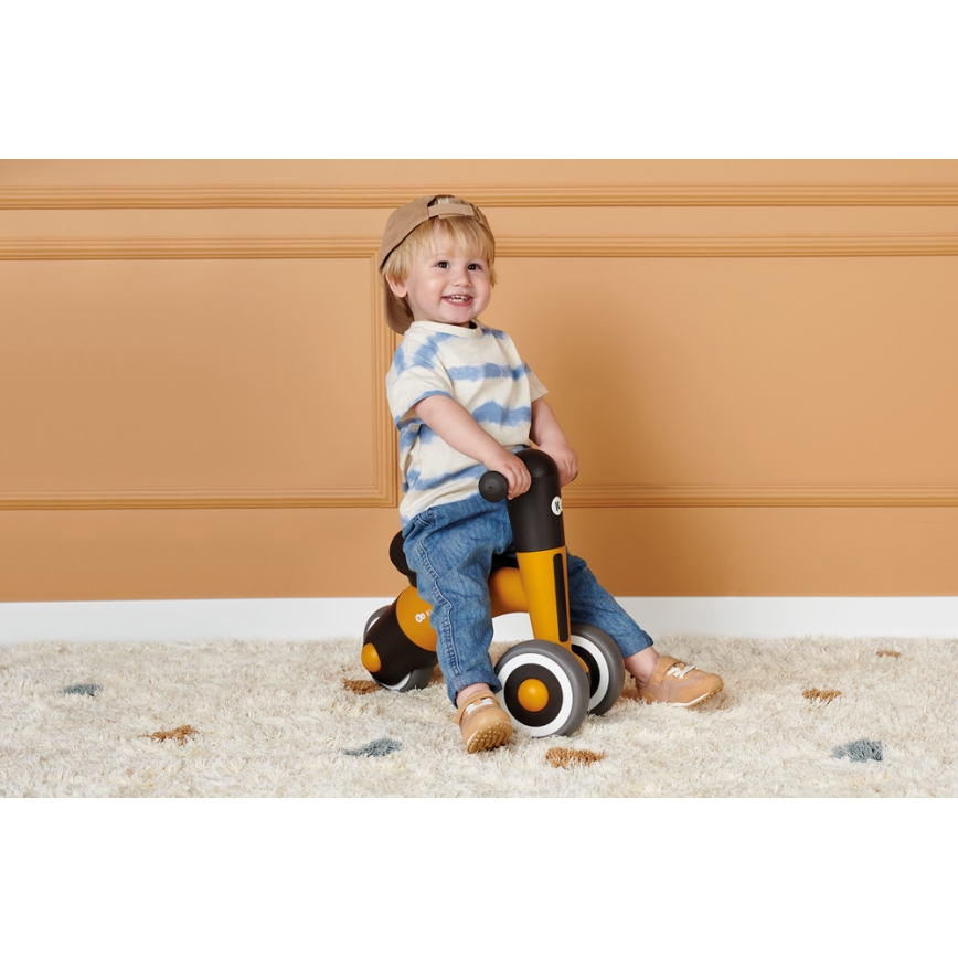 KINDERKRAFT - Rowerek do pchania MINIBI Premium pomarańczowy/szary