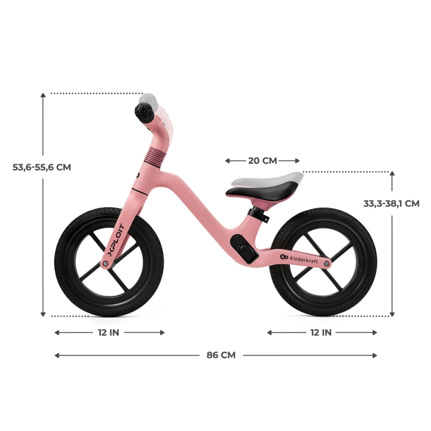 KINDERKRAFT - Rowerek do pchania XPLOIT Bubblegum pink