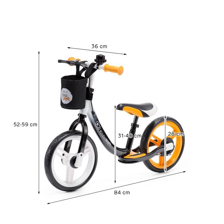 KINDERKRAFT - Rowerek pchany SPACE czarny/pomarańczowy