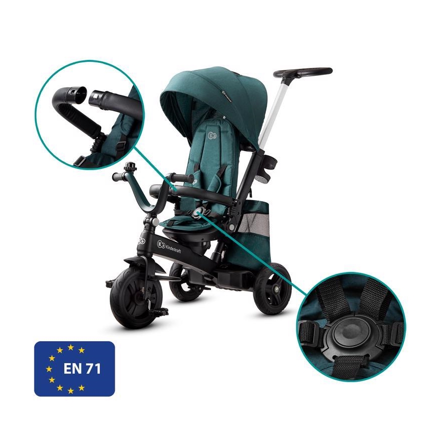 KINDERKRAFT - Rowerek trójkołowy dziecięcy 5v1 EASYTWIST zielono/czarny