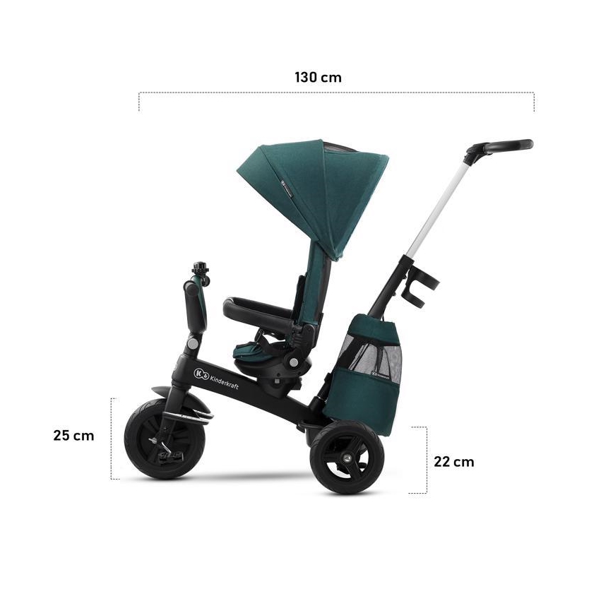 KINDERKRAFT - Rowerek trójkołowy dziecięcy 5v1 EASYTWIST zielono/czarny