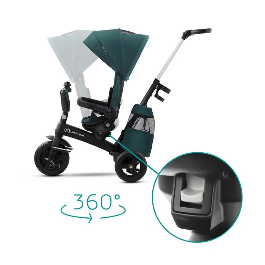 KINDERKRAFT - Rowerek trójkołowy dziecięcy 5v1 EASYTWIST zielono/czarny