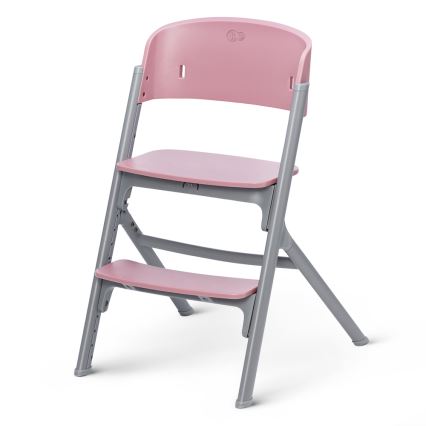 KINDERKRAFT SELECT - Dziecięce krzesełko do karmienia 3 w 1 LIVY Premium Aster pink + leżaczek CALMEE