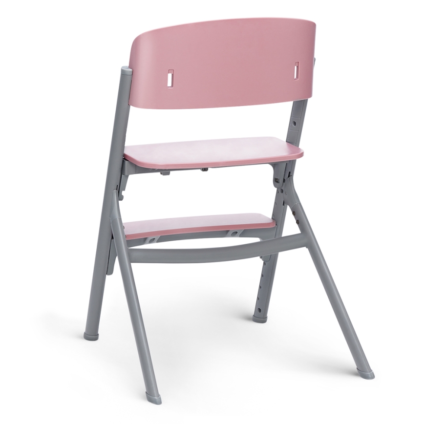 KINDERKRAFT SELECT - Dziecięce krzesełko do karmienia 3 w 1 LIVY Premium Aster pink + leżaczek CALMEE