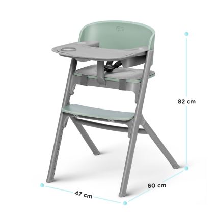 KINDERKRAFT SELECT - Dziecięce krzesełko do karmienia 3 w 1 LIVY Premium Aster pink + leżaczek CALMEE
