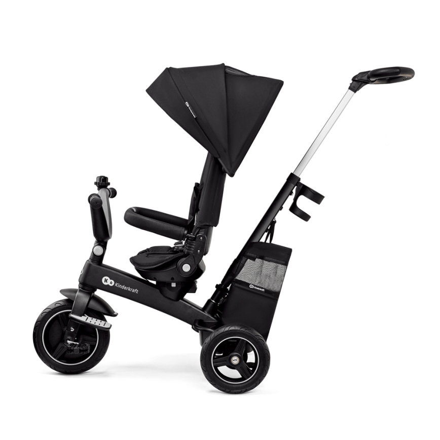 KINDERKRAFT SELECT - Dziecięcy rowerek trójkołowy 5w1 EASYTWIST Premium czarny