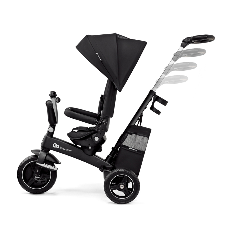 KINDERKRAFT SELECT - Dziecięcy rowerek trójkołowy 5w1 EASYTWIST Premium czarny