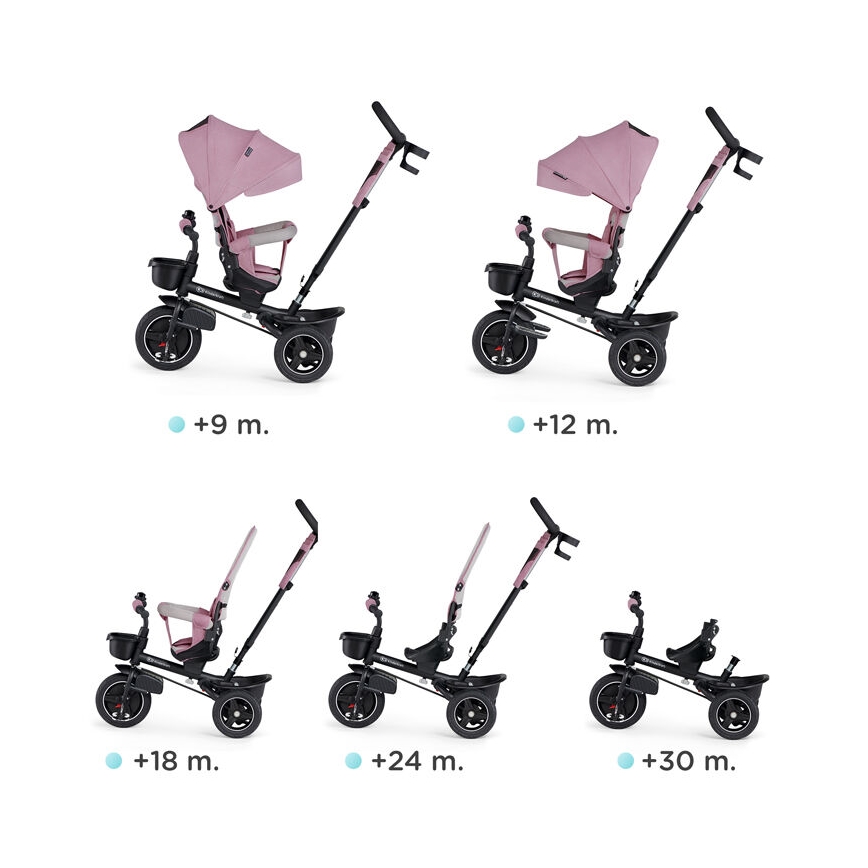 KINDERKRAFT - Dziecięcy rowerek trójkołowy 5w1 SPINSTEP różowy
