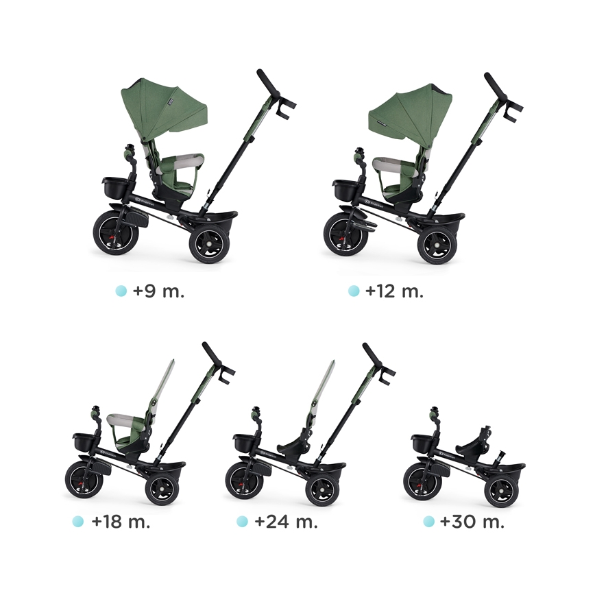 KINDERKRAFT SELECT - Dziecięcy rowerek trójkołowy SPINSTEP Premium zielony