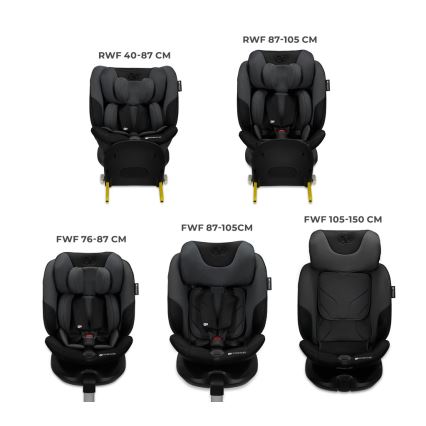 KINDERKRAFT SELECT - Fotelik samochodowy I-FIX (40-150 cm) grafitowo-czarny