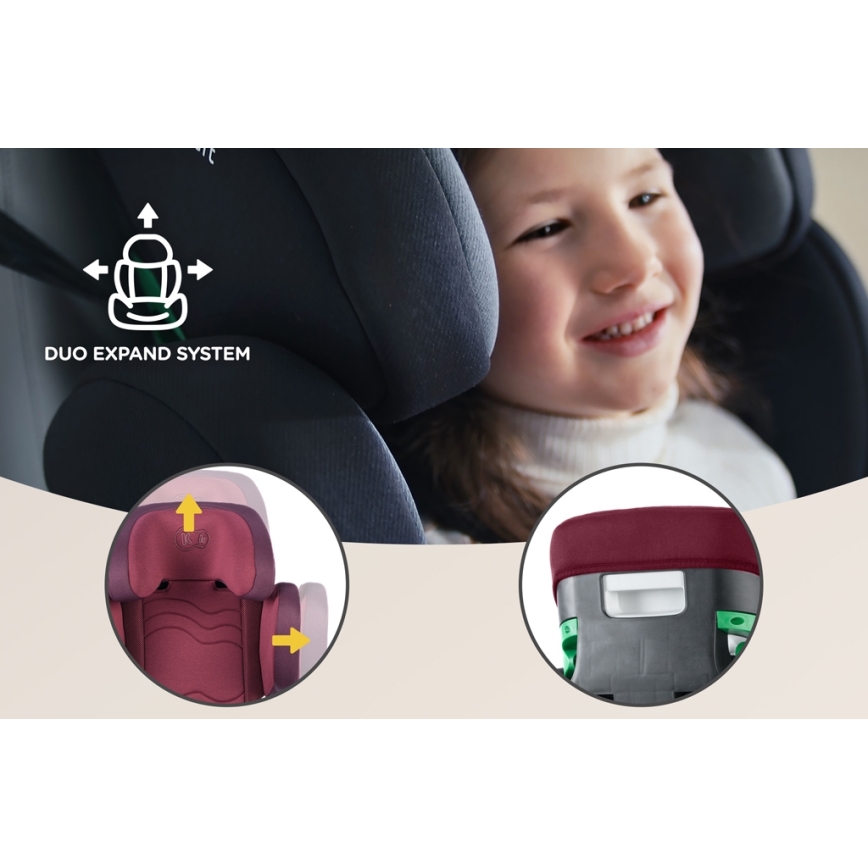 KINDERKRAFT SELECT - Fotelik samochodowy XPAND 2 i-Rozmiar (100-150 cm) Premium Cherry pearl