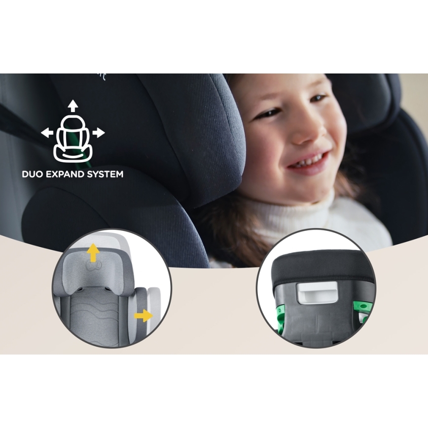 KINDERKRAFT SELECT - Fotelik samochodowy XPAND 2 i-Rozmiar (100-150 cm) Premium Rakietowy szary
