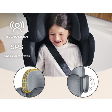 KINDERKRAFT SELECT - Fotelik samochodowy XPAND 2 i-Rozmiar (100-150 cm) Premium Rakietowy szary