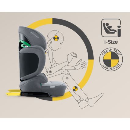 KINDERKRAFT SELECT - Fotelik samochodowy XPAND 2 i-Rozmiar (100-150 cm) Premium Rakietowy szary