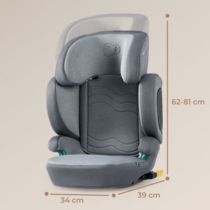 KINDERKRAFT SELECT - Fotelik samochodowy XPAND 2 i-Rozmiar (100-150 cm) Premium Rakietowy szary