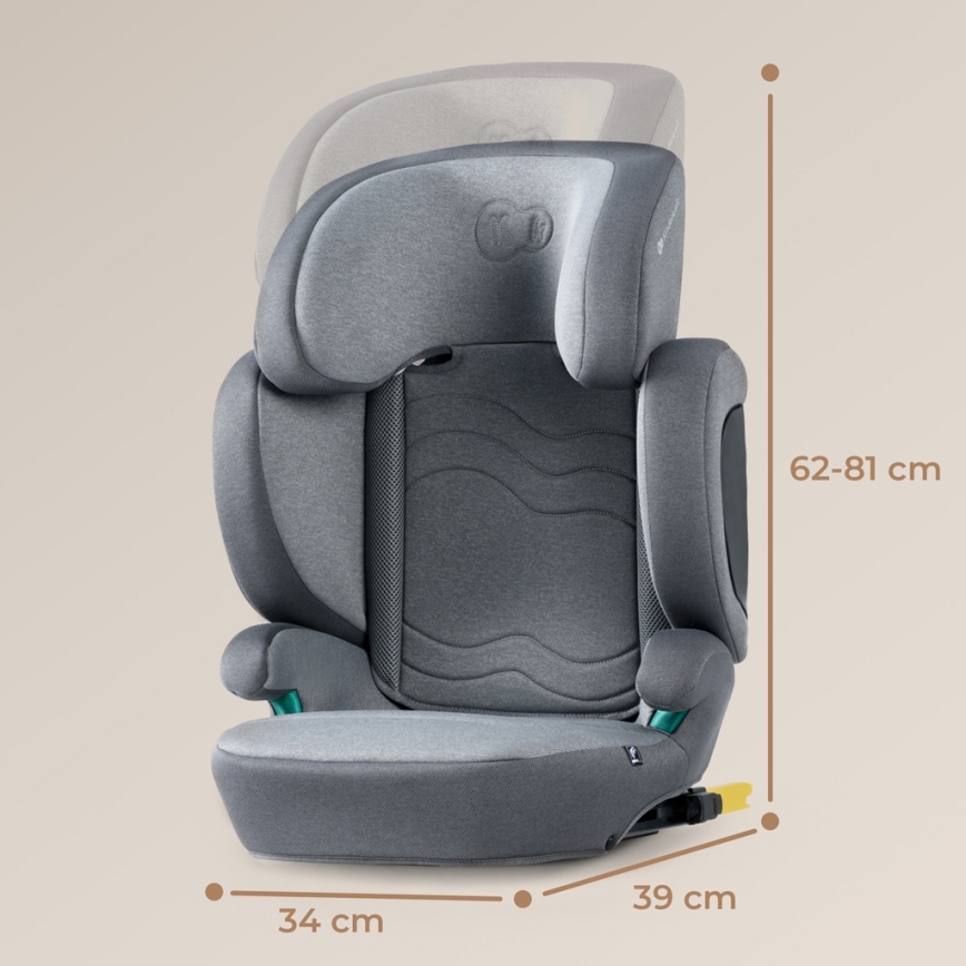 KINDERKRAFT SELECT - Fotelik samochodowy XPAND 2 i-Rozmiar (100-150 cm) Premium Rakietowy szary