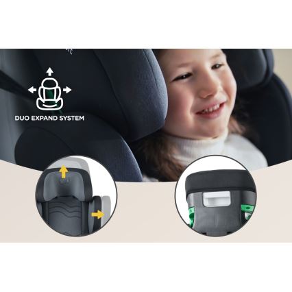 KINDERKRAFT SELECT - Fotelik samochodowy XPAND 2 i-Rozmiar (100-150cm) Premium Graphite czarny