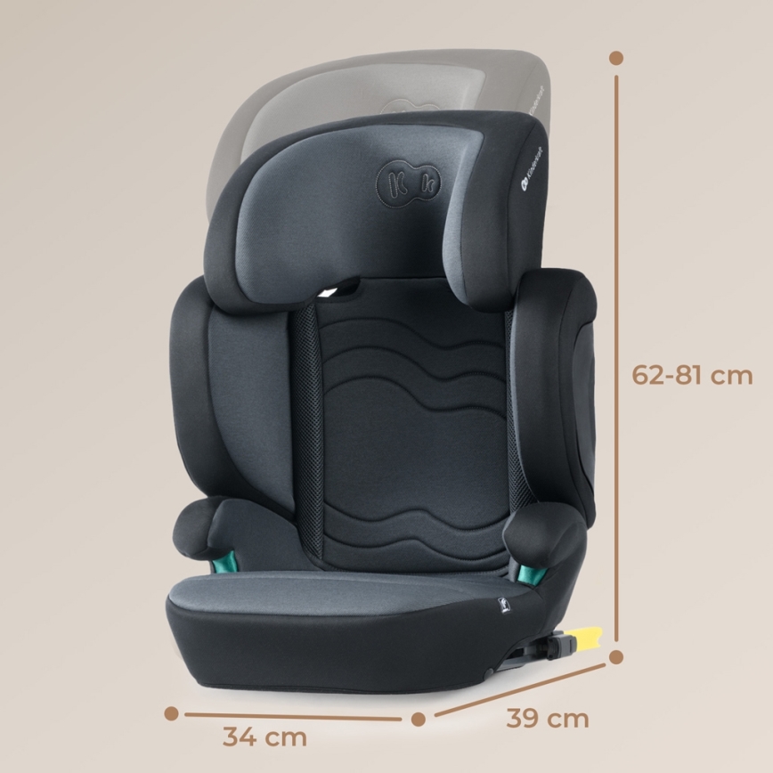 KINDERKRAFT SELECT - Fotelik samochodowy XPAND 2 i-Rozmiar (100-150cm) Premium Graphite czarny