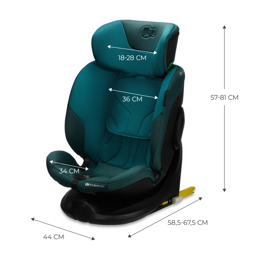 KINDERKRAFT SELECT - Fotelik samochodowy z obrotową bazą I-FIX (40-150 cm) Harbor Blue