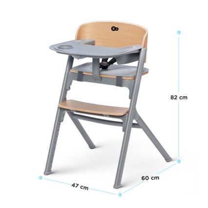 KINDERKRAFT SELECT - Dziecięce krzesełko do karmienia 3w1 LIVY Premium dąb + leżaczek CALMEE