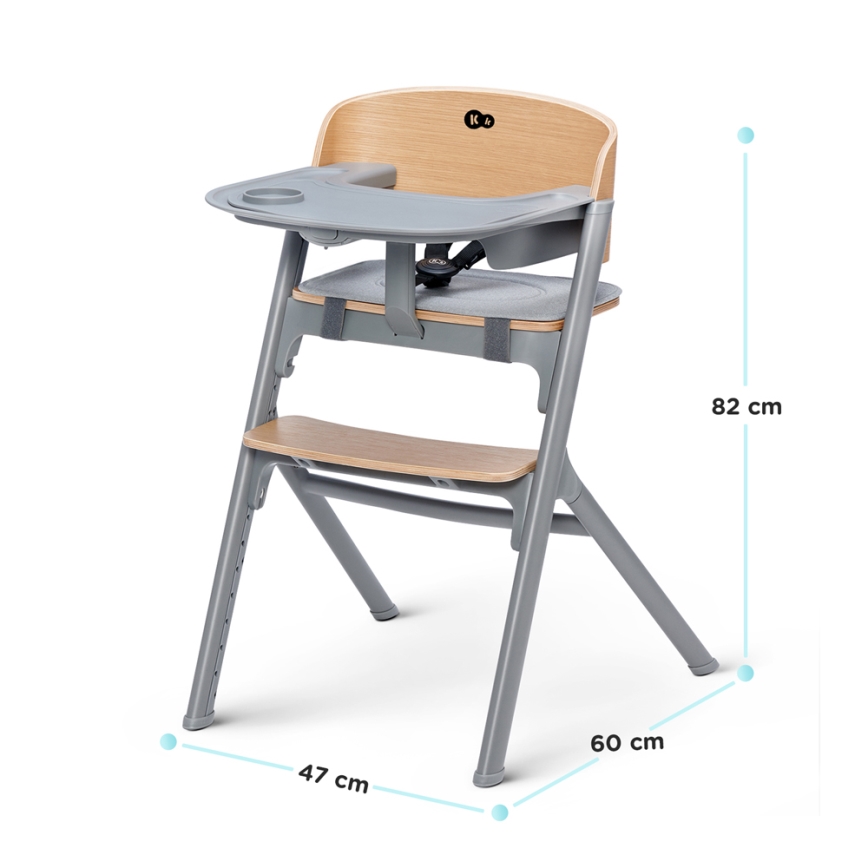 KINDERKRAFT SELECT - Dziecięce krzesełko do karmienia 3w1 LIVY Premium dąb + leżaczek CALMEE