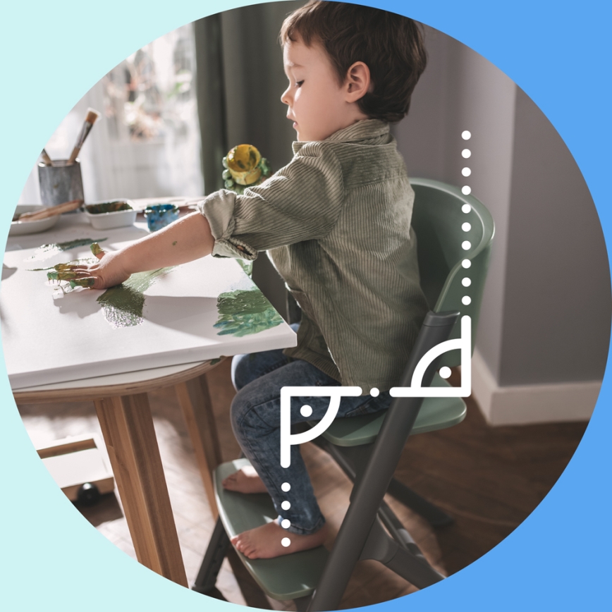 KINDERKRAFT SELECT - Krzesło do jadalni dla dzieci 3w1 LIVY Premium dąb + leżak CALMEE