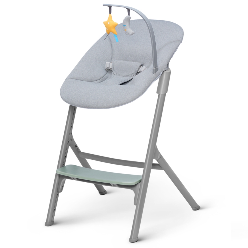 KINDERKRAFT SELECT - Krzesło do jadalni dla dzieci 3w1 LIVY Premium Olive green + lehátko CALMEE