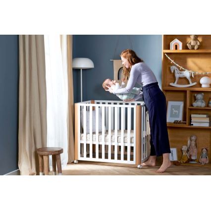 KINDERKRAFT SELECT - Łóżeczko dziecięce 4w1 KOYA Premium buk/sosna