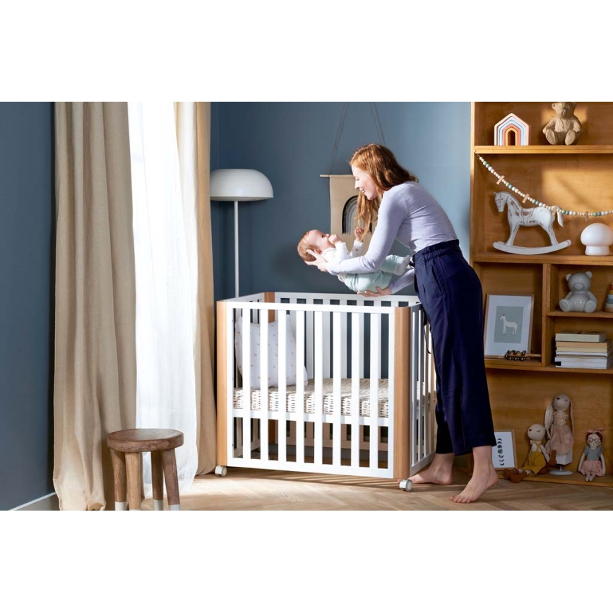 KINDERKRAFT SELECT - Łóżeczko dziecięce 4w1 KOYA Premium buk/sosna