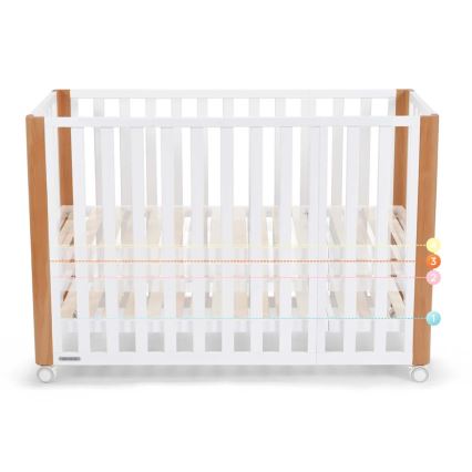 KINDERKRAFT SELECT - Łóżeczko dziecięce 4w1 KOYA Premium buk/sosna