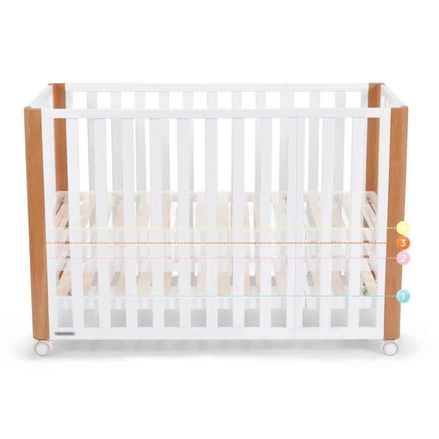KINDERKRAFT SELECT - Łóżeczko dziecięce 4w1 KOYA Premium buk/sosna