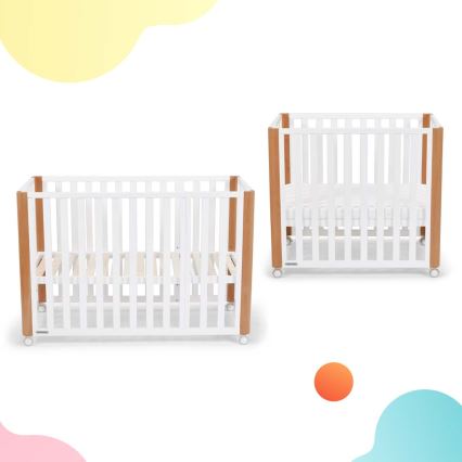 KINDERKRAFT SELECT - Łóżeczko dziecięce 4w1 KOYA Premium buk/sosna